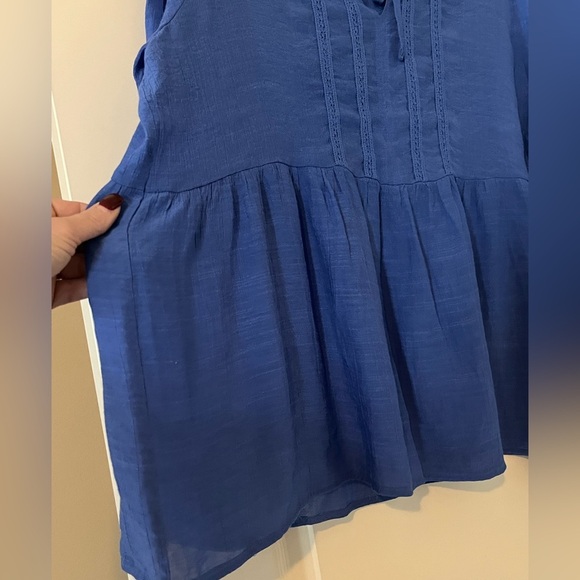 Counterparts Rich Blue Ruffle Sleeve Blouse Women’s Size XL - Picture 8 of 16